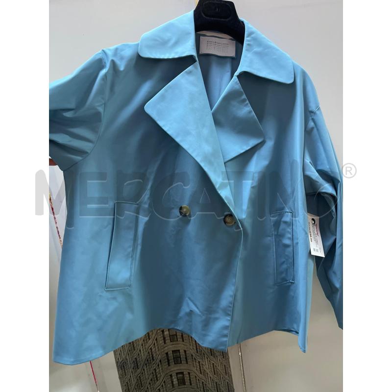 TRENCH DONNA HARRIS WHARF LONDON CELESTE | Mercatino dell'Usato Ciampino 2