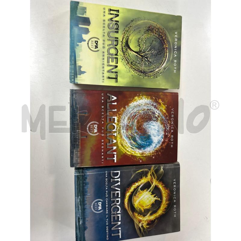 TRILOGIA LIBRI ROTH - DIVERGENT, INSURGENT, ALLEGIANT | Mercatino dell'Usato Ciampino 2