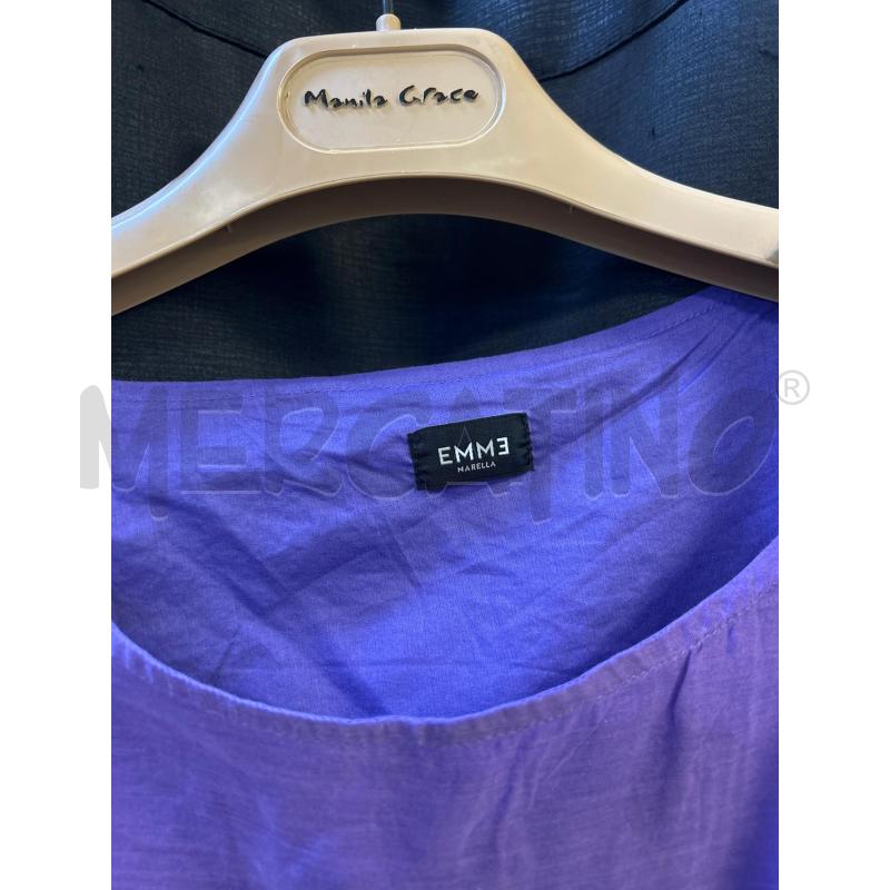 T SHIRT DONNA EMME MARELLA COTONE MISTO SETA VIOLA | Mercatino dell'Usato Ciampino 2