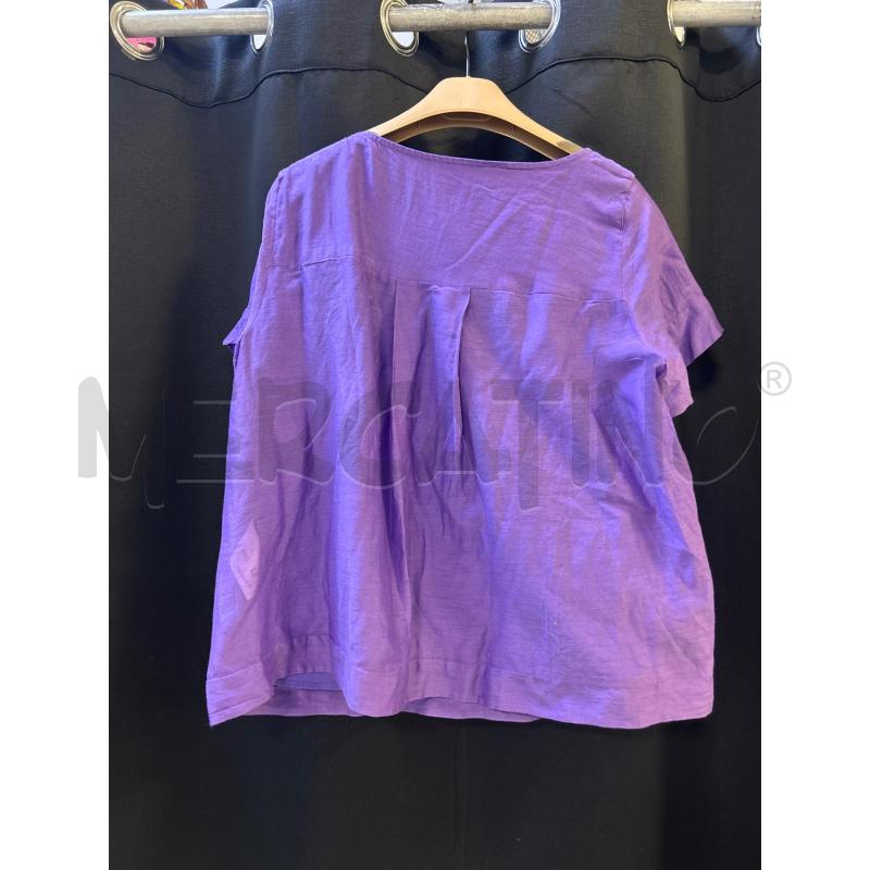 T SHIRT DONNA EMME MARELLA COTONE MISTO SETA VIOLA | Mercatino dell'Usato Ciampino 3