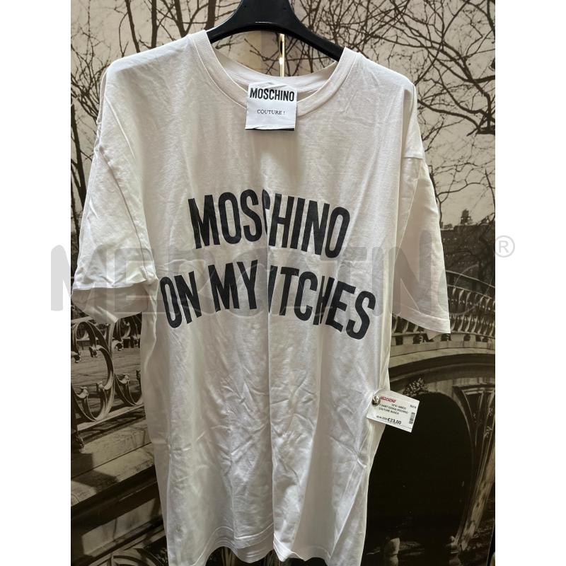 T SHIRT DONNA MOCHINO COUTURE BIANCA SCRITTA NERA | Mercatino dell'Usato Ciampino 1