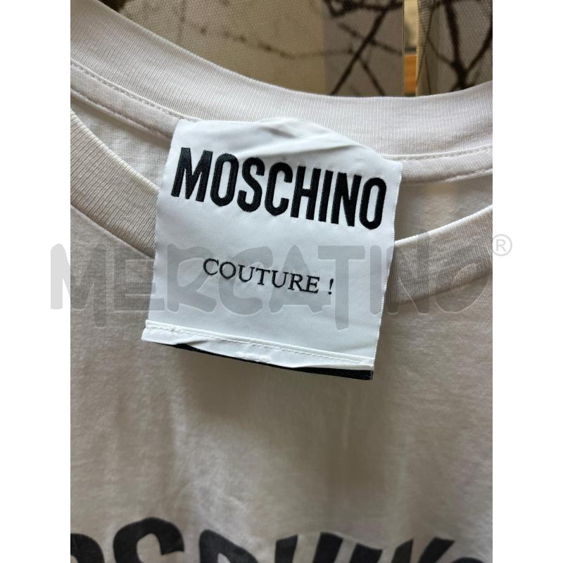 T SHIRT DONNA MOCHINO COUTURE BIANCA SCRITTA NERA | Mercatino dell'Usato Ciampino 2