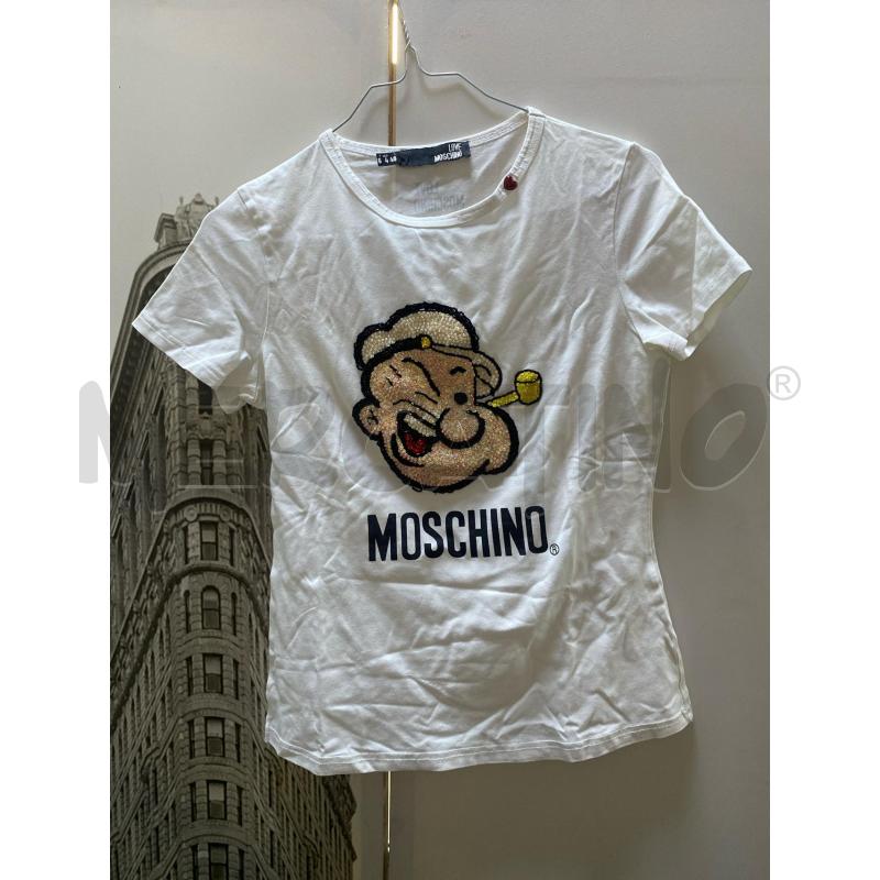 T SHIRT DONNA MOSCHINO BRACCIO DI FERRO BIANCA | Mercatino dell'Usato Ciampino 1
