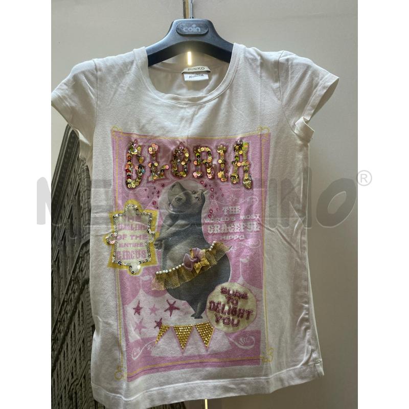 T SHIRT DONNA PINKO BIANCA PAILL ROSA GLORIA | Mercatino dell'Usato Ciampino 1