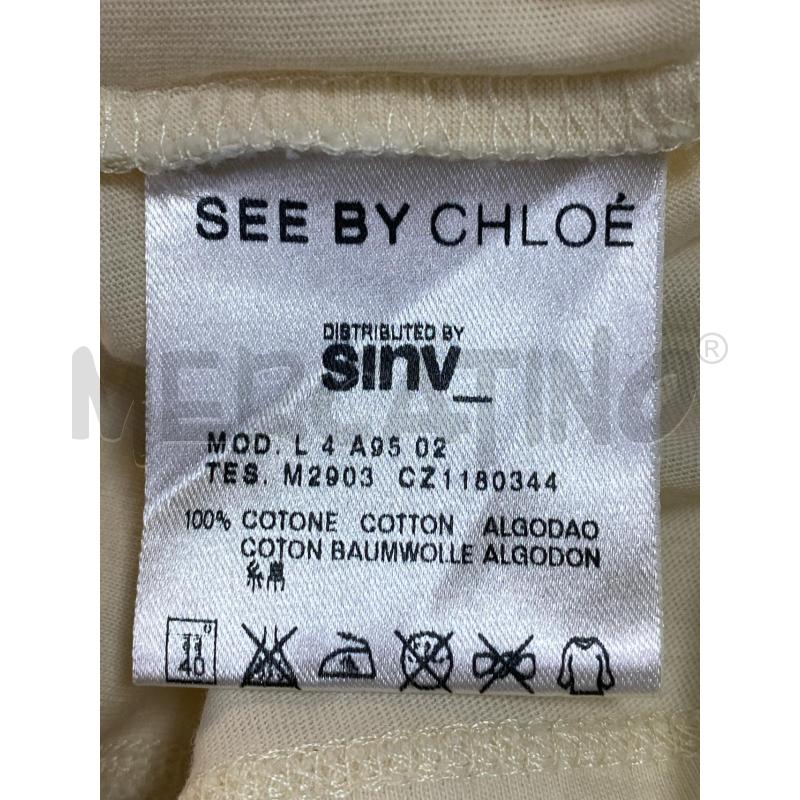 T SHIRT DONNA SEE BY CHLOE BEIGE SCRITTE COLORATE | Mercatino dell'Usato Ciampino 4