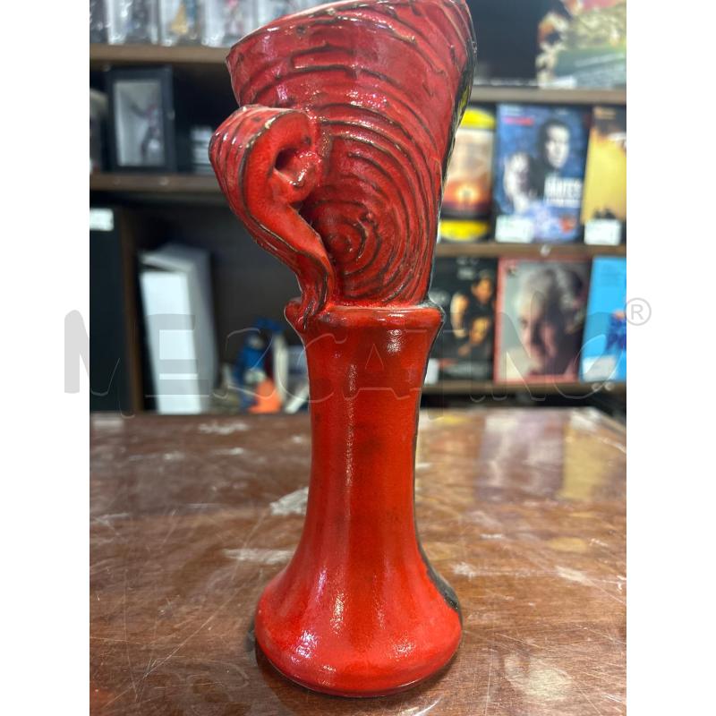 VASETTO ROSSO CERAMICA SFUMATURE NERE | Mercatino dell'Usato Ciampino 2