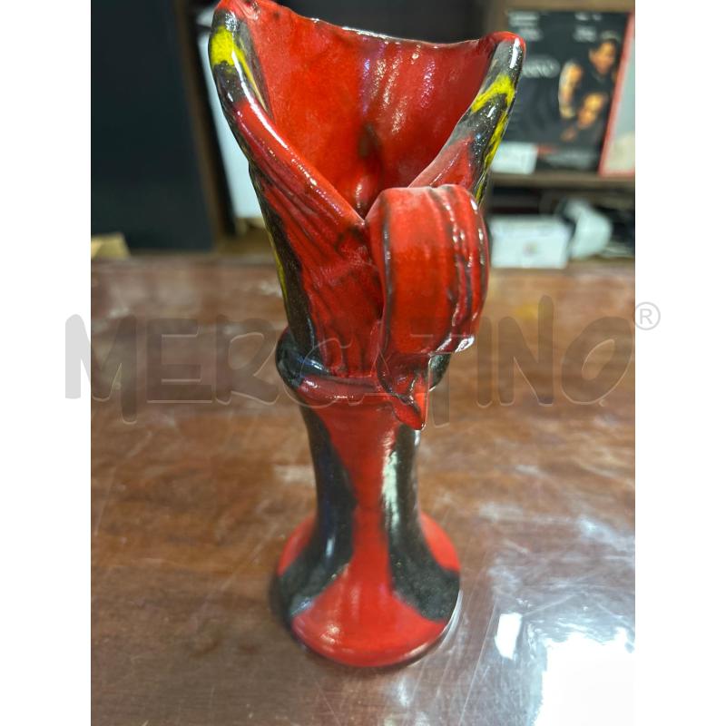 VASETTO ROSSO CERAMICA SFUMATURE NERE | Mercatino dell'Usato Ciampino 3