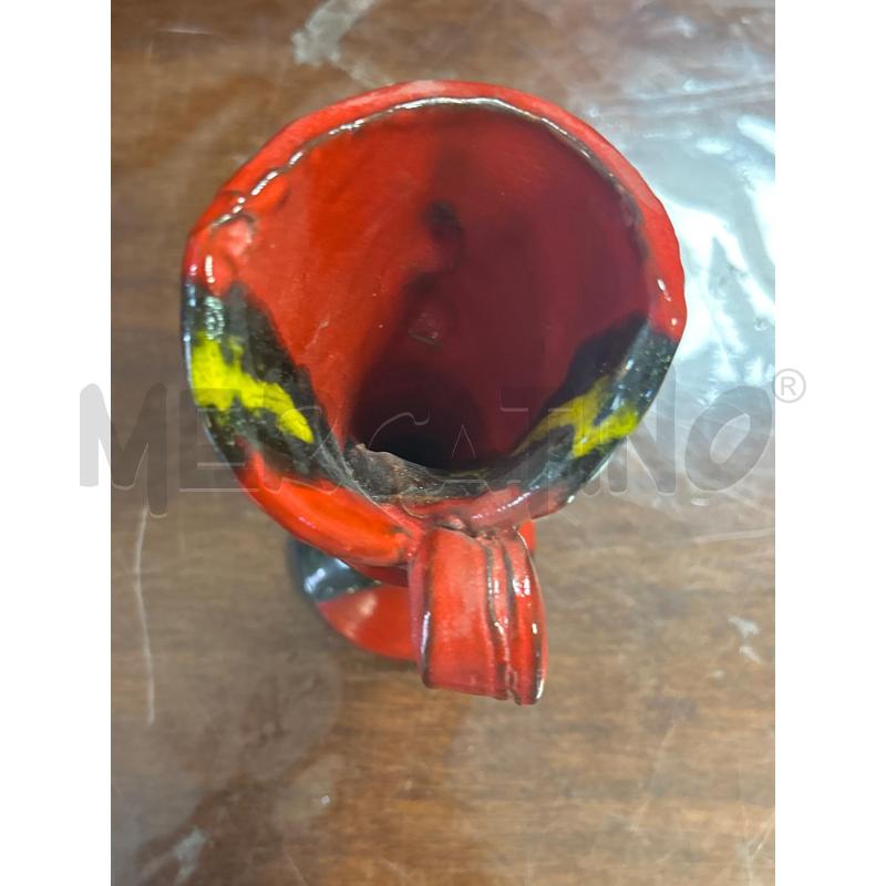 VASETTO ROSSO CERAMICA SFUMATURE NERE | Mercatino dell'Usato Ciampino 4