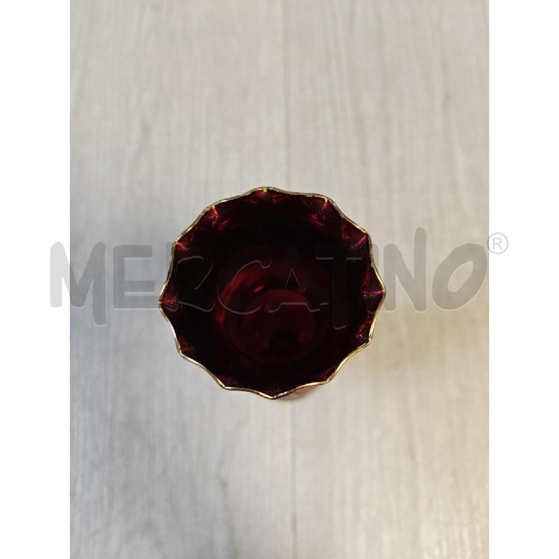 VASETTO ROSSO E DORATO CON FIORI DIPINTI | Mercatino dell'Usato Ciampino 3