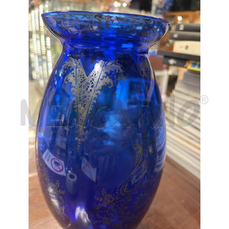 VASO BLU CON DECORI DORATI | Mercatino dell'Usato Ciampino 4