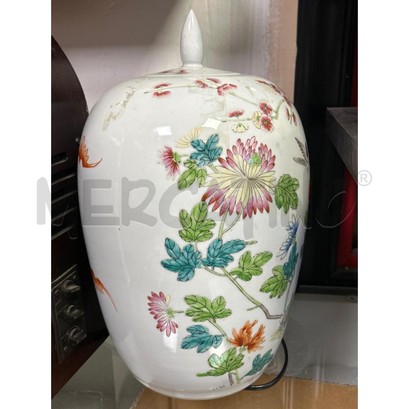 VASO CINESE BIANCO FIORI E UCCELLINI | Mercatino dell'Usato Ciampino 1