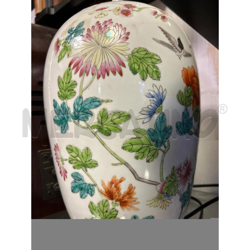 VASO CINESE BIANCO FIORI E UCCELLINI | Mercatino dell'Usato Ciampino 3