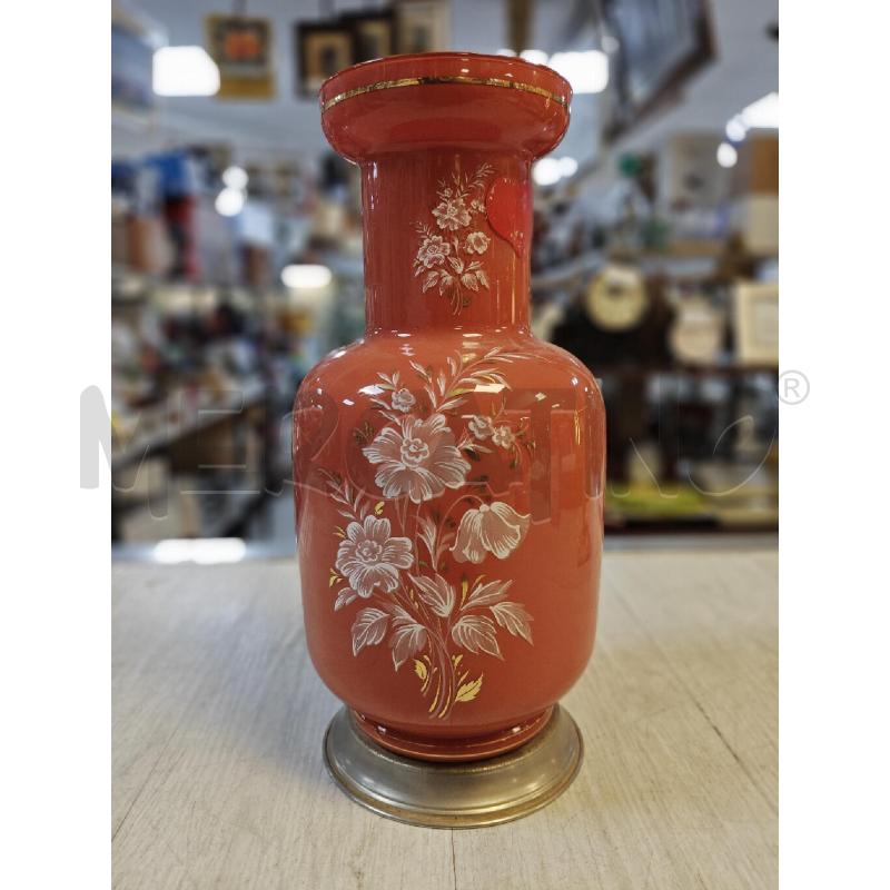 VASO VETRO ROSSO BASE ARG | Mercatino dell'Usato Ciampino 1
