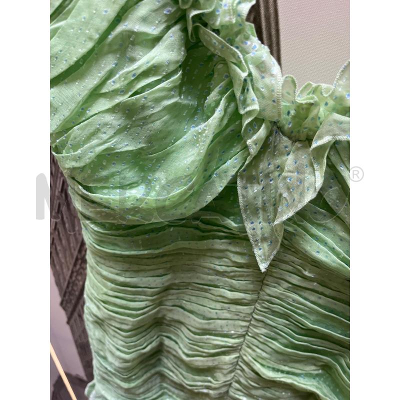 VESTITO CON COPRISPALLE LUISA SPAGNOLI VERDE IN SETA | Mercatino dell'Usato Ciampino 3