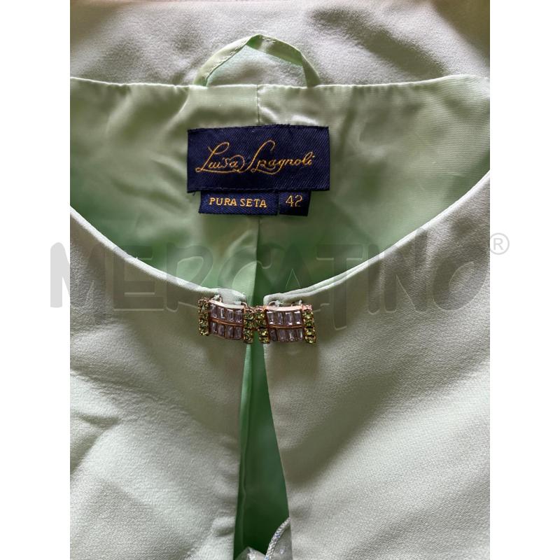VESTITO CON COPRISPALLE LUISA SPAGNOLI VERDE IN SETA | Mercatino dell'Usato Ciampino 5