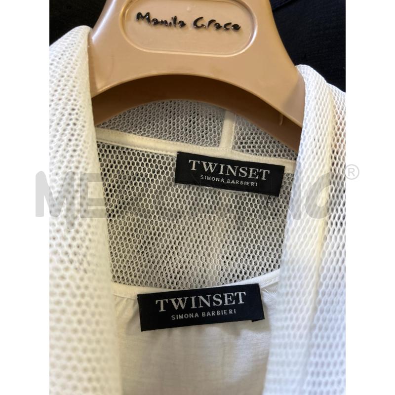 VESTITO DONNA/FELPA TWINSET BIANCO SOPRA A RETE BIANCO  | Mercatino dell'Usato Ciampino 2