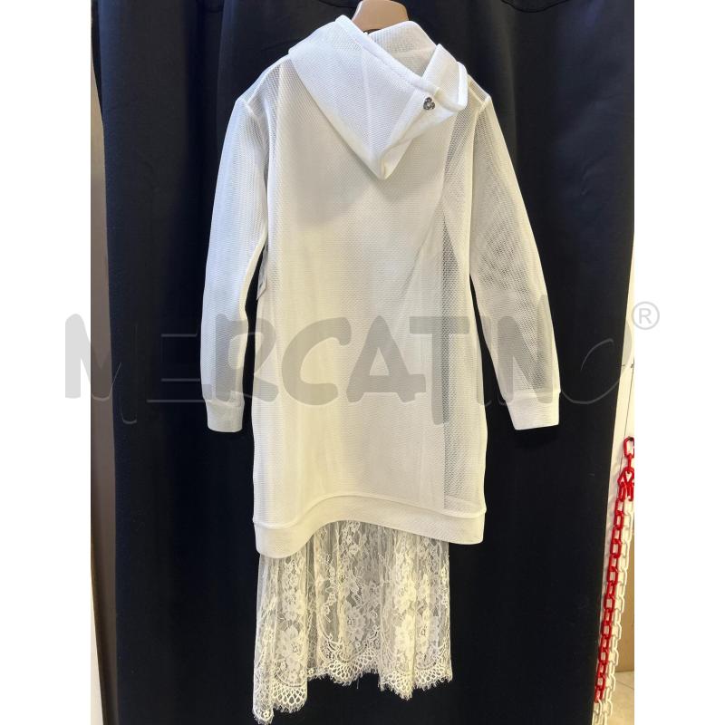 VESTITO DONNA/FELPA TWINSET BIANCO SOPRA A RETE BIANCO  | Mercatino dell'Usato Ciampino 3