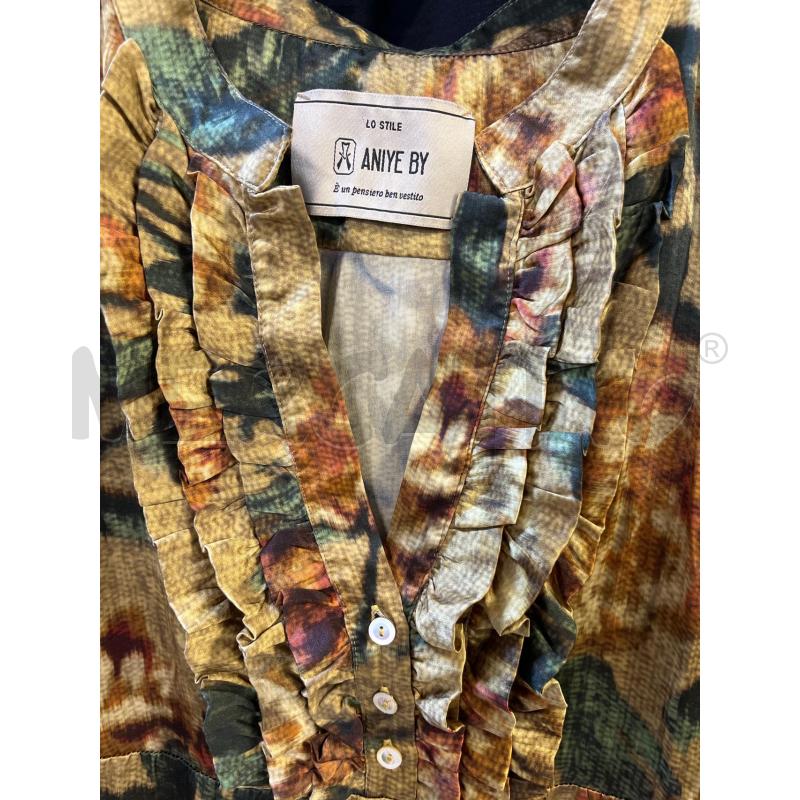 VESTITO DONNA ANIYE BY FANT.VERDE GIALLA ROSSA 100%SETA  | Mercatino dell'Usato Ciampino 2