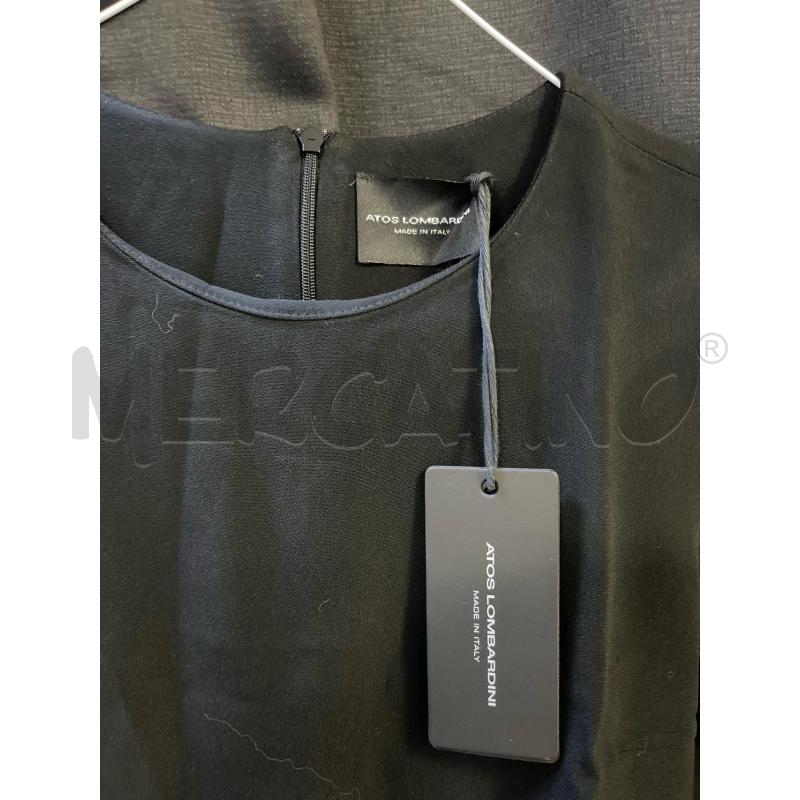 VESTITO DONNA ATOS LOMBARDINI NERO STR BORCHIE CENTRALE NUOVO | Mercatino dell'Usato Ciampino 2