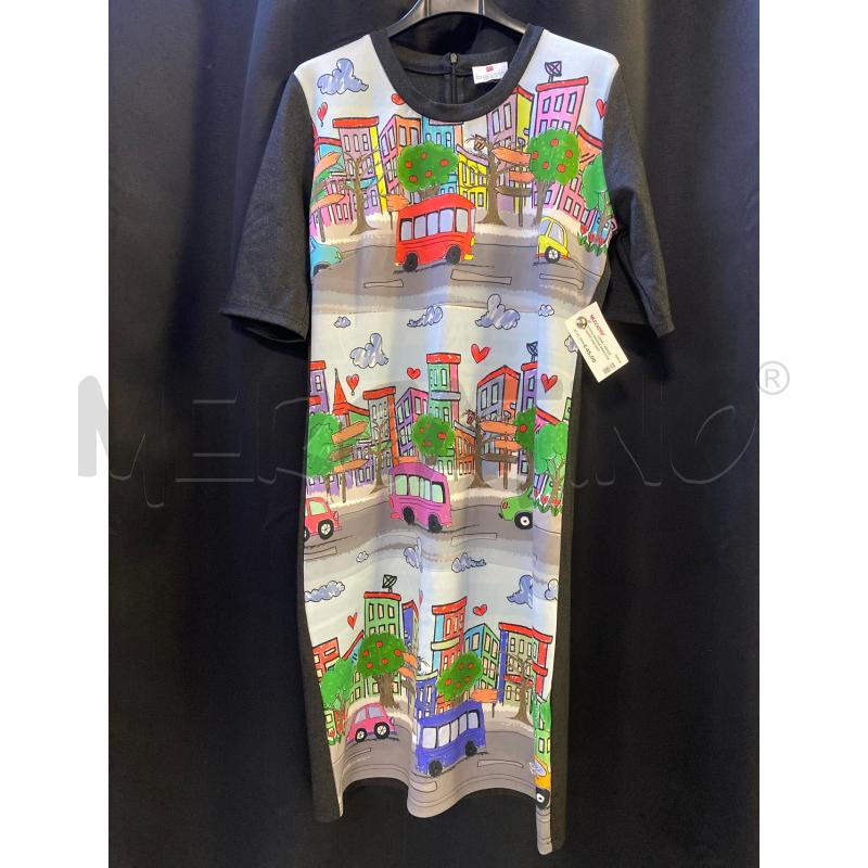 VESTITO DONNA BRACCIALINI NERO DAVANTI DISEGNO STRADA MACCHINE  | Mercatino dell'Usato Ciampino 1