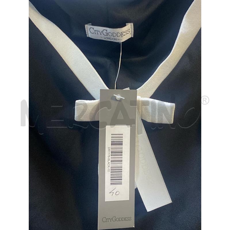 VESTITO DONNA CITY GODDESS NERO COLLO BIANCO NUOVO | Mercatino dell'Usato Ciampino 2