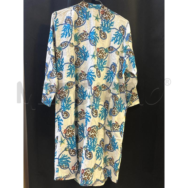VESTITO DONNA COPRICOSTUME POSITANO BIANCO FANT BLU LEOP | Mercatino dell'Usato Ciampino 3