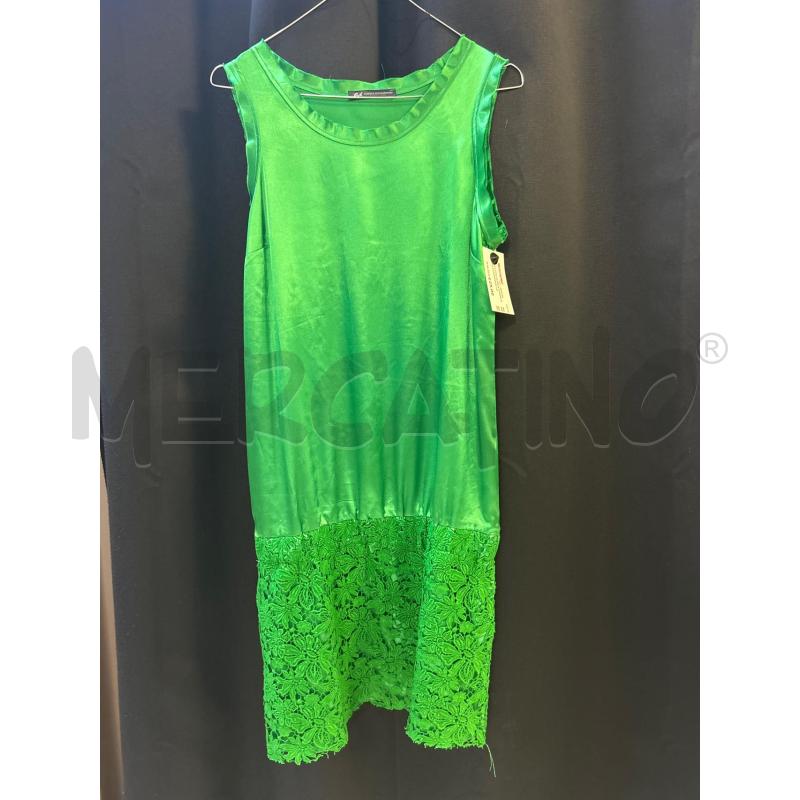 VESTITO DONNA DANIELE ALESSANDRINI VERDE SOTTO RICAMO | Mercatino dell'Usato Ciampino 1