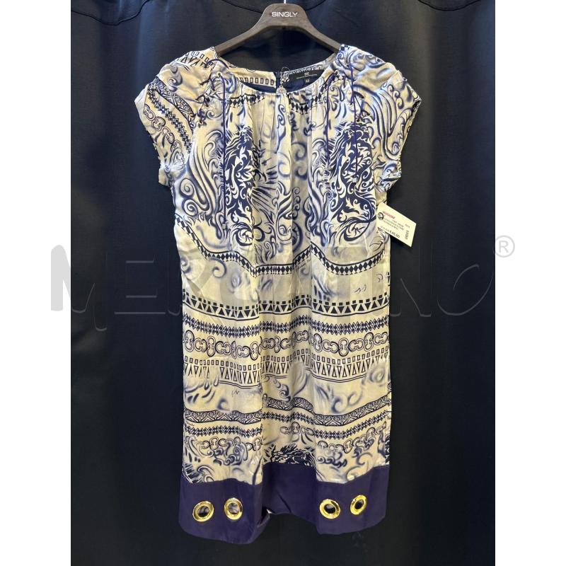 VESTITO DONNA ELISABETTA FRANCHI BEIGE BLU  | Mercatino dell'Usato Ciampino 1
