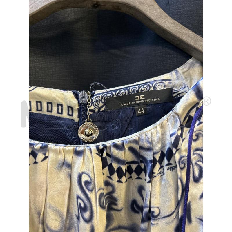 VESTITO DONNA ELISABETTA FRANCHI BEIGE BLU  | Mercatino dell'Usato Ciampino 3