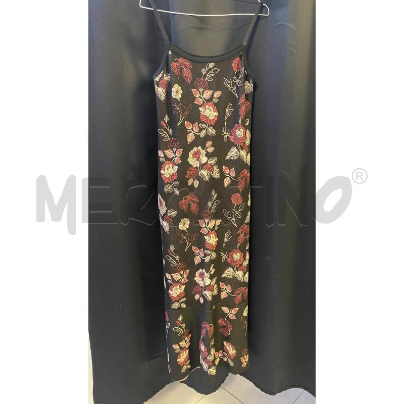 VESTITO DONNA FALCONERI LUNGO NERO FANATSIA ROSE | Mercatino dell'Usato Ciampino 1