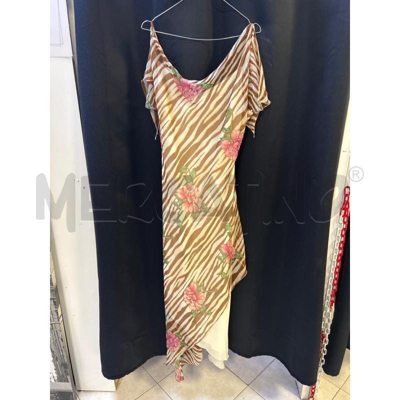 VESTITO DONNA FAYAZI STR BEIGE MARR FIORI PERLINE | Mercatino dell'Usato Ciampino 1
