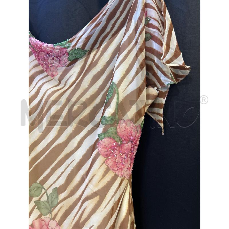 VESTITO DONNA FAYAZI STR BEIGE MARR FIORI PERLINE | Mercatino dell'Usato Ciampino 2