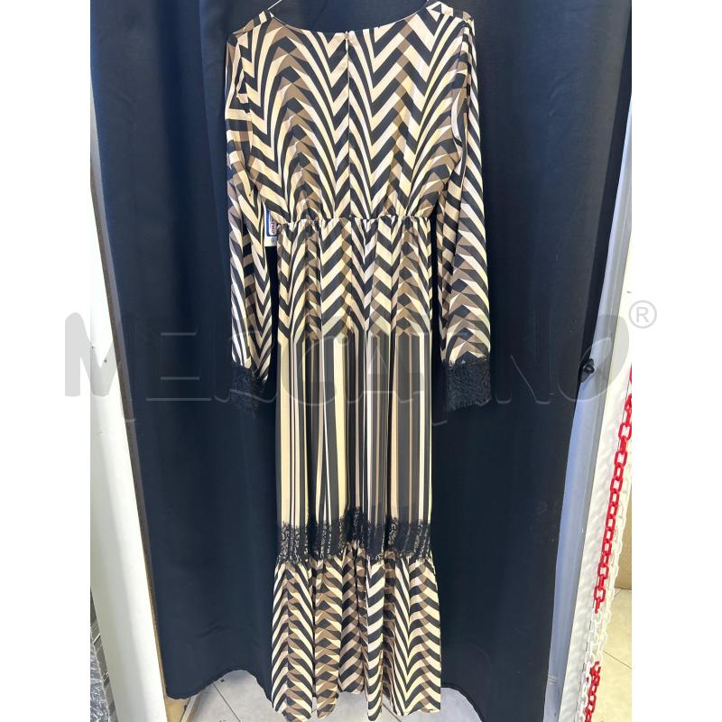 VESTITO DONNA FRACOMINA LUNGO NERO BEIGE E PIZZO | Mercatino dell'Usato Ciampino 3