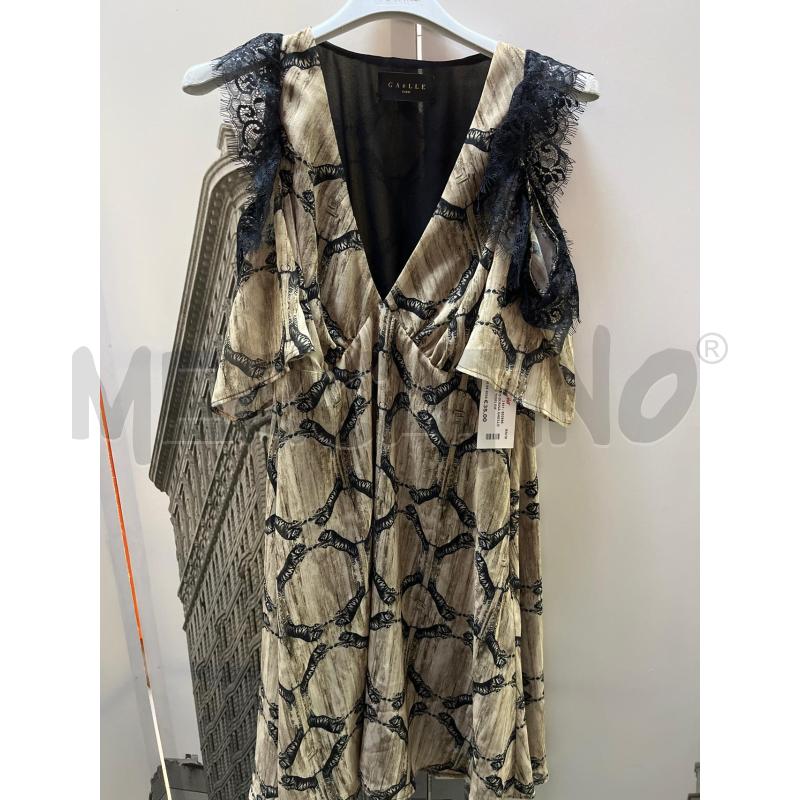 VESTITO DONNA GAELLE BEIGE TIGRI RIF NERO PIZZO | Mercatino dell'Usato Ciampino 1