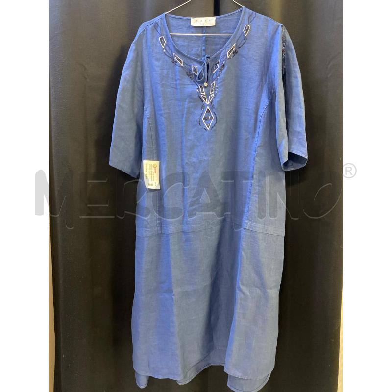 VESTITO DONNA GAIA BLU IN LINO | Mercatino dell'Usato Ciampino 1