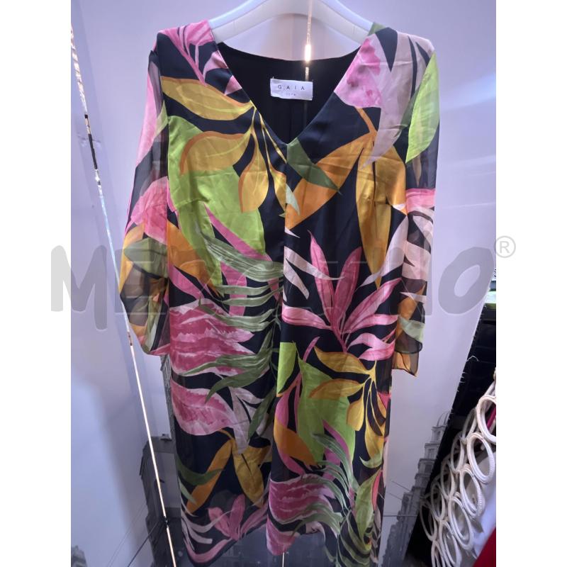 VESTITO DONNA GAIA LIFE NERO ROSA GIALLO VERDE FANT | Mercatino dell'Usato Ciampino 1