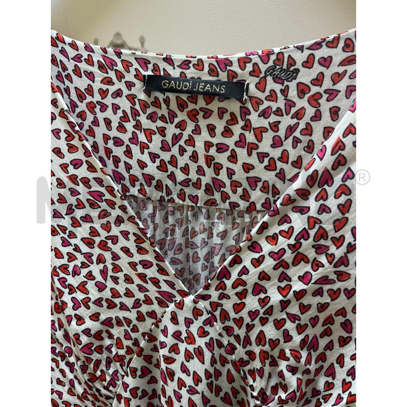 VESTITO DONNA GAUDI BIANCO CUORI ROSSI  | Mercatino dell'Usato Ciampino 2