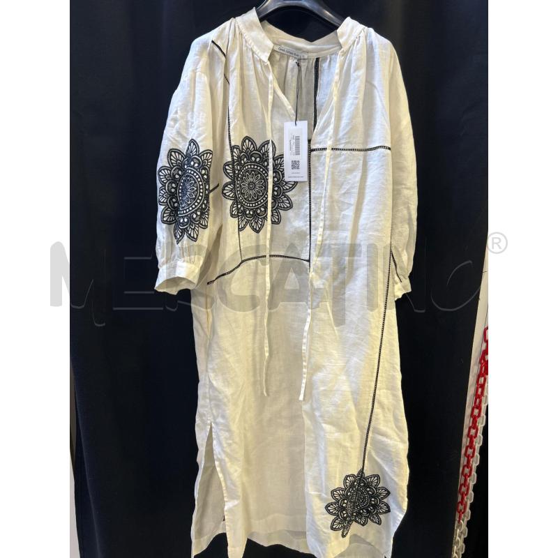 VESTITO DONNA GREEK ARCHAIC KORI NUOVO BEIGE RICAMI NERI  | Mercatino dell'Usato Ciampino 1