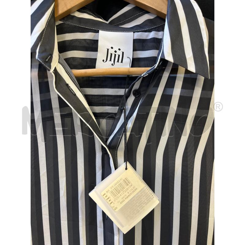 VESTITO DONNA JIJIL LUNGO STR NERE BIANCHE NUOVO A CAMICIA | Mercatino dell'Usato Ciampino 2