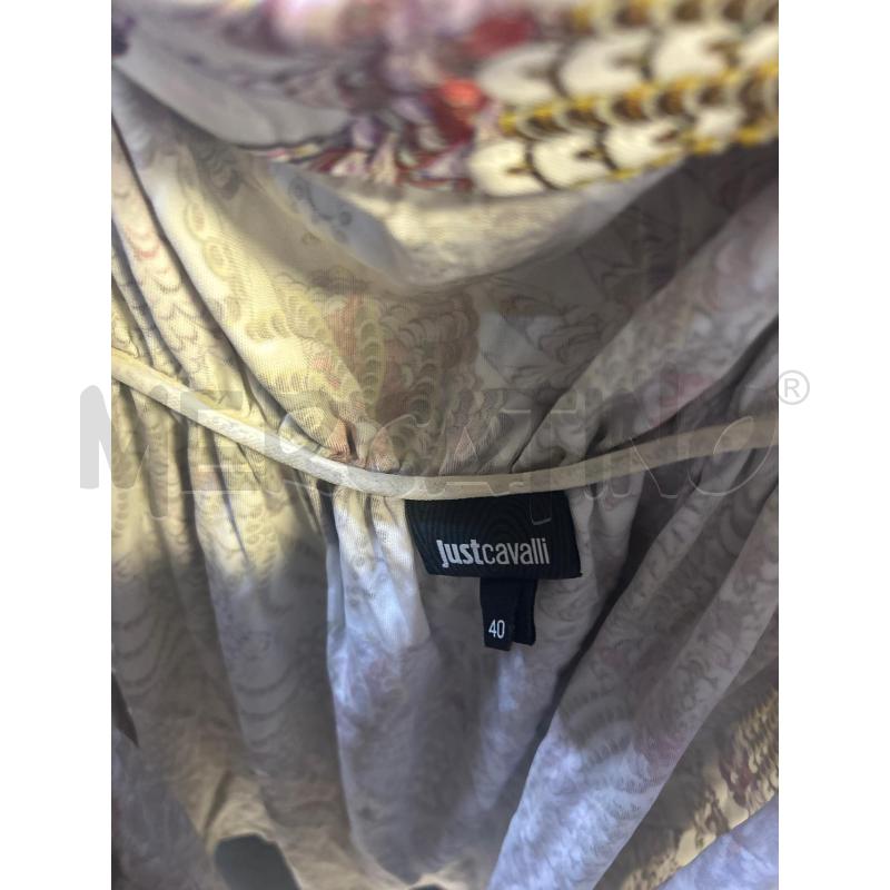 VESTITO DONNA JUST CAVALLI BIANCO GIALLO VIOLA FUCSIA FANTASIA | Mercatino dell'Usato Ciampino 2