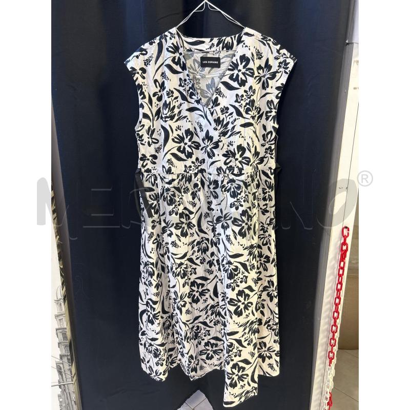VESTITO DONNA LES COPAINS BIANCO FIORI NERI | Mercatino dell'Usato Ciampino 1