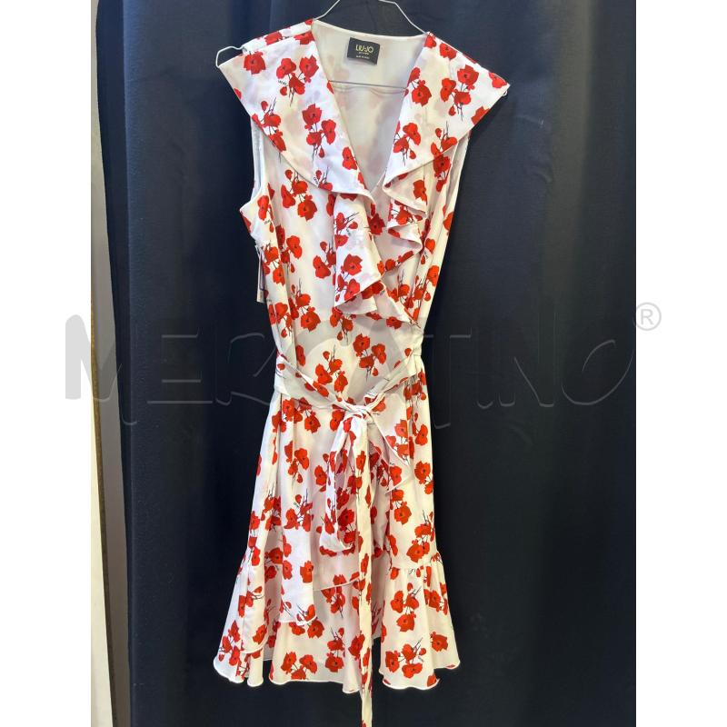 VESTITO DONNA LIU JO BIANCO FIORI ROSSI  | Mercatino dell'Usato Ciampino 1