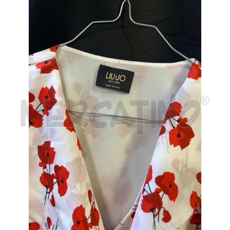 VESTITO DONNA LIU JO BIANCO FIORI ROSSI  | Mercatino dell'Usato Ciampino 2