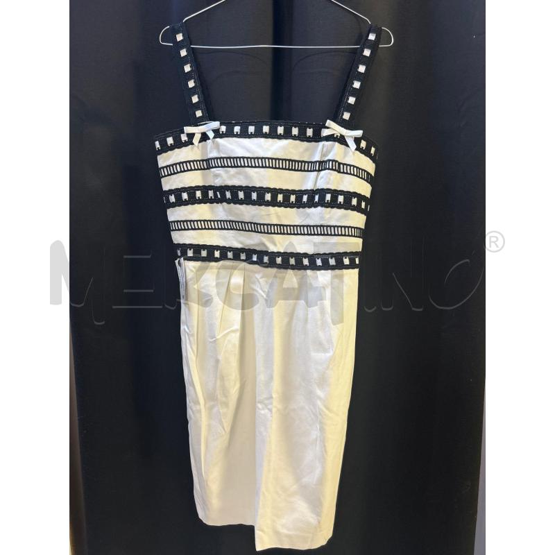 VESTITO DONNA LUISA SPAGNOLI BIANCO RICAMO NERO | Mercatino dell'Usato Ciampino 1