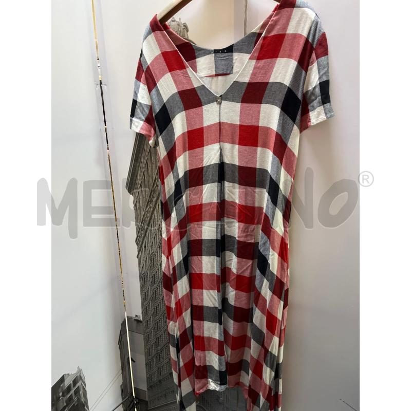 VESTITO DONNA MANILA GRACE QIADRI ROSSI NERI E BEIGE | Mercatino dell'Usato Ciampino 3
