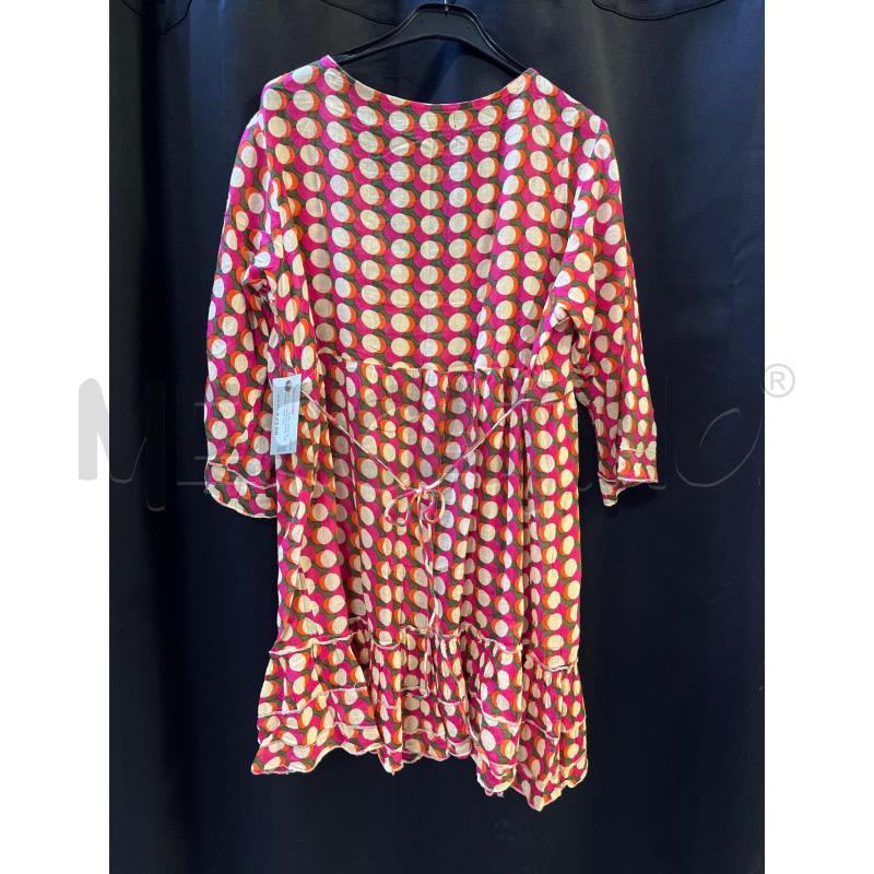 VESTITO DONNA MARE SANDARINI 1882 FUCSIA POIS BEIGE VERDI | Mercatino dell'Usato Ciampino 3