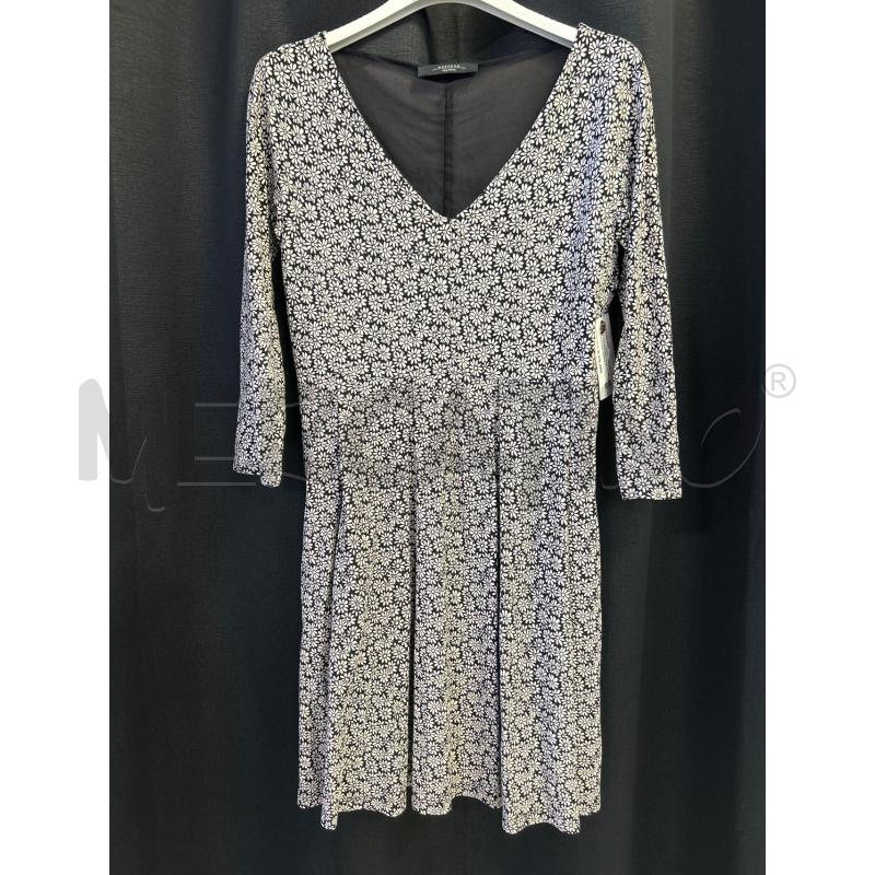 VESTITO DONNA MAX MARA WEEKEND NERO FIORI BIANCHI  | Mercatino dell'Usato Ciampino 1
