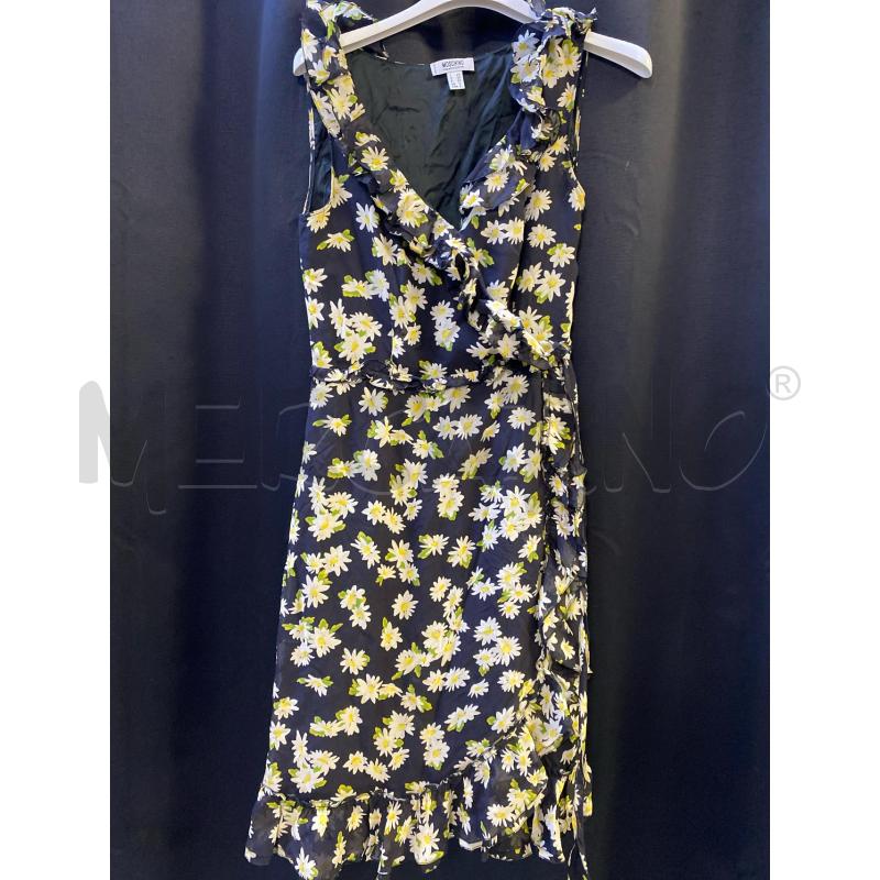 VESTITO DONNA MOSCHINO CHEAP & CHIC NERO CON MARGHERITE IN MISTO SETA | Mercatino dell'Usato Ciampino 1