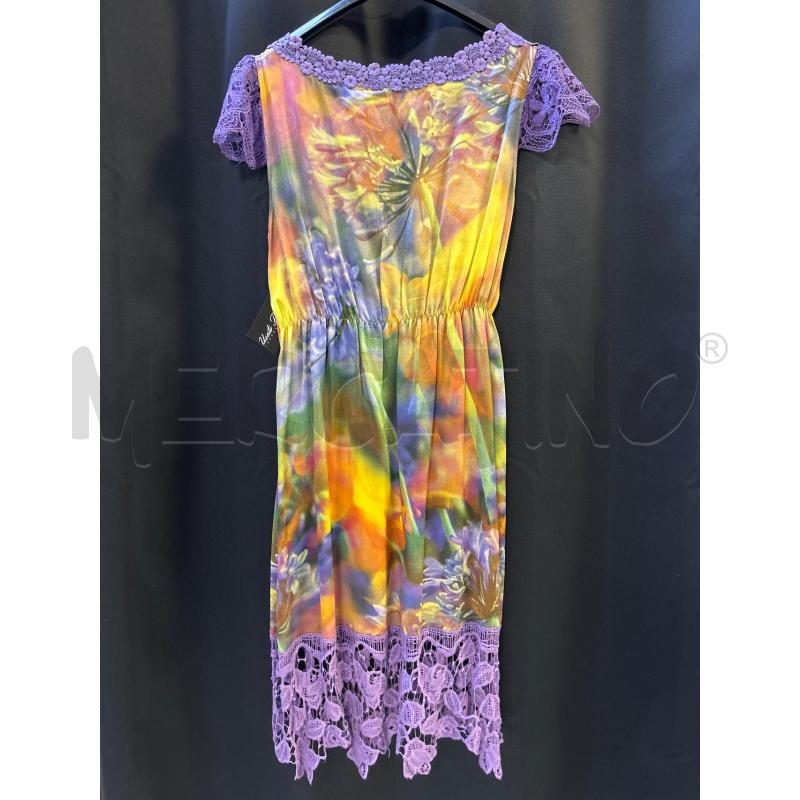 VESTITO DONNA MOSCHINO FANTASIA ARANCIO GIALLA VIOLA  | Mercatino dell'Usato Ciampino 4