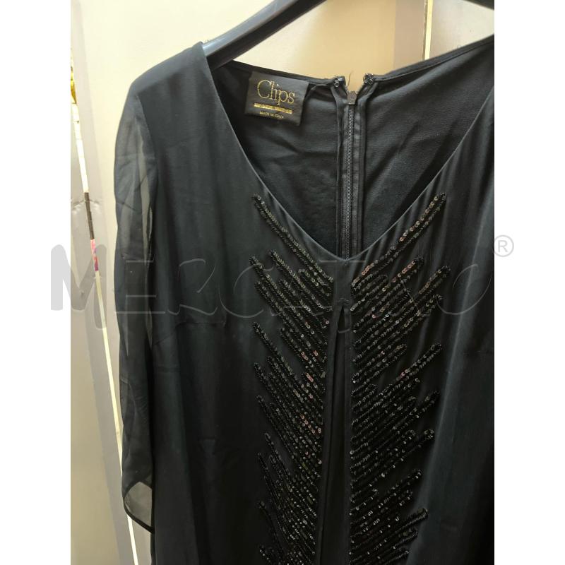 VESTITO DONNA NERO IN SETA CLIPS | Mercatino dell'Usato Ciampino 2